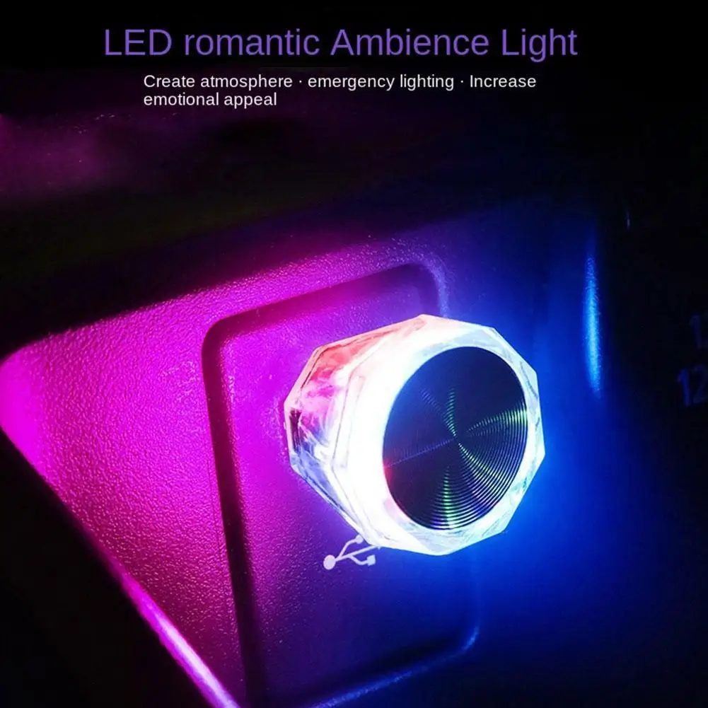 Portable Car USB Ambient Light Mini LED Decorative Atmosphere Lamps For Auto Interior Environment Light Computer Light Plug Q9D3