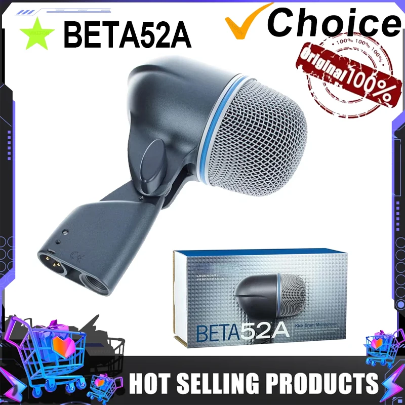 Beta52A Instrument Microphone Beta 52A Dynamic Kick Drum Wired Microfone Supercardioid MIC Connector Base for Beta 52A