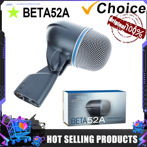 Micrófono de instrumento Beta52A Beta 52A, tambor de patada dinámico, micrófono con cable, Base de conector de micrófono supercardioide para Beta 52A