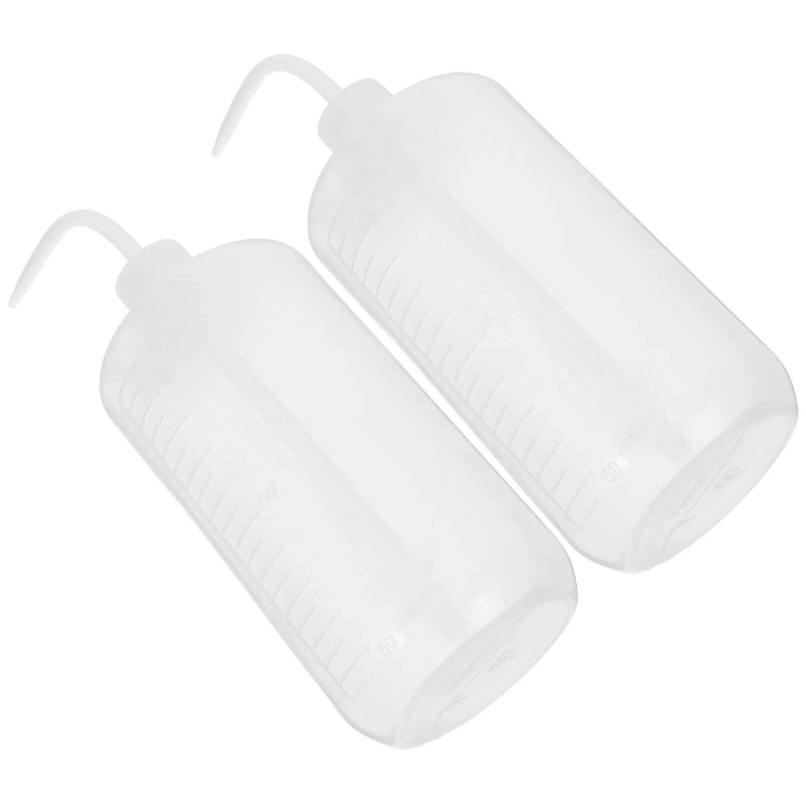 

2Pcs Plastic Cleaning Bottles Large Capacity Curved Spout Squeeze Bottles with Scale Labels for Lab Chemistry Washing Gardening