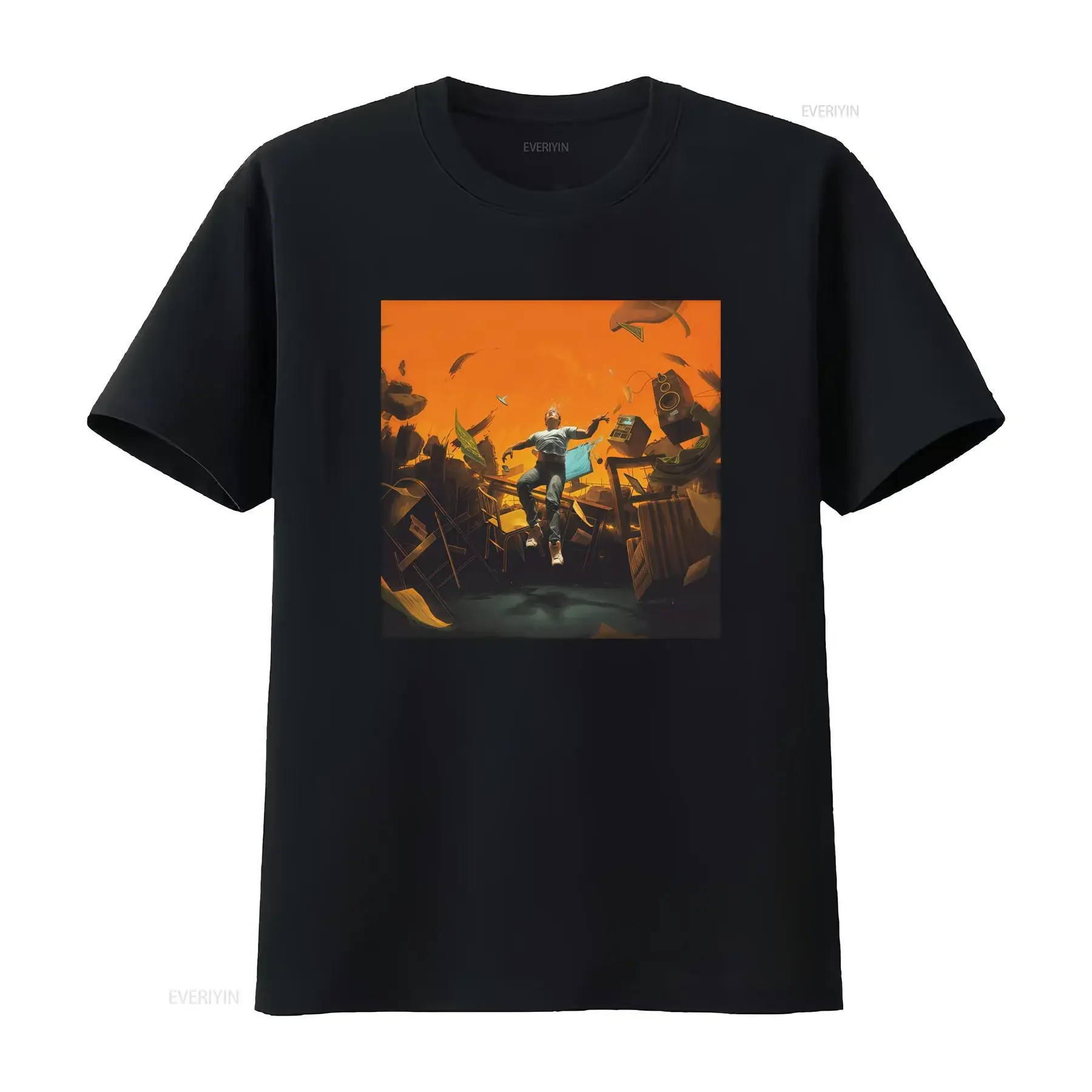 Logic No Pressure Official T Shirt Mens Hip Hop Music Inspired Design Print vintage Washed graphic Soft Stylish Breathable