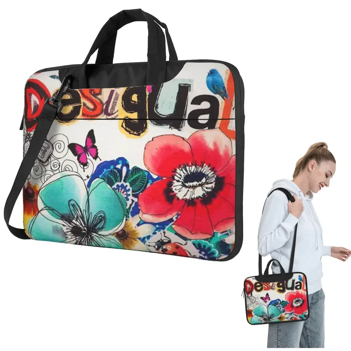 Desigual Custom Crossbody Laptop Bag Case Computer Bag Resistant Protective Notebook Pouch for Lenovo