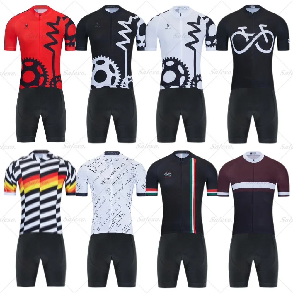 

LASER CUT Men Short Sleeve Triathlon Suit Summer Jumpsuit Bodysuit Cycling Tights Skinsuit Jersey Clothing Maillot Ropa Ciclismo