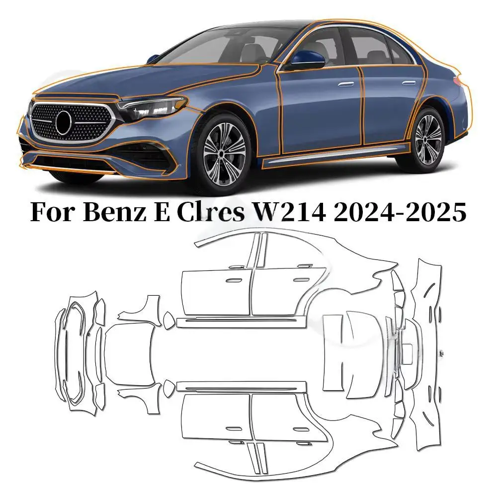 

9Mil TPU Scratch-resistant Car Paint Protection Film For Mercedes Benz E Class W214 2024 2025 Body Transparent Bra Per-cut PPF