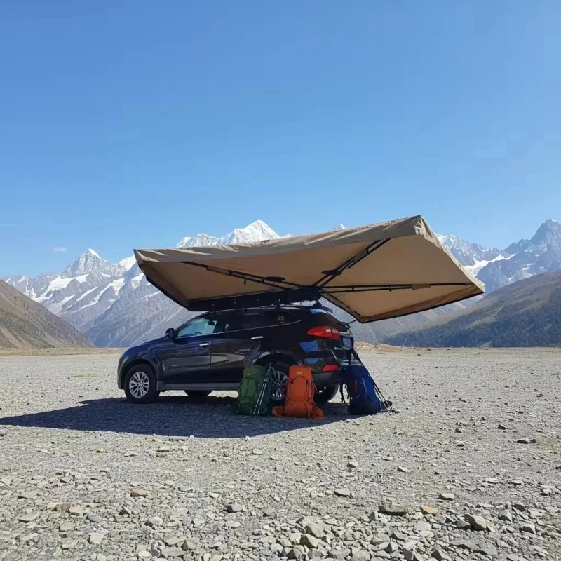 Hot Selling 0 0  Degree Speed Open Fan-Shaped Hardtop Outdoor Camping RV Tent With Ox Fric Four-Season Dou High Quality