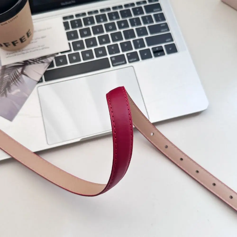 Retro Korean Style PU Leather Belt Simple Versatile Pin Buckle Thin Belt Waist Belt Dresses Decoration