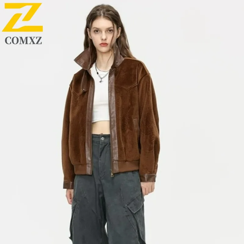 

COMXZ мужские Chaqueta свободный отложной воротник винтажные ветрозащитные водонепроницаемые спортивные куртки для кемпинга 2025 велосипедный стильный плащ