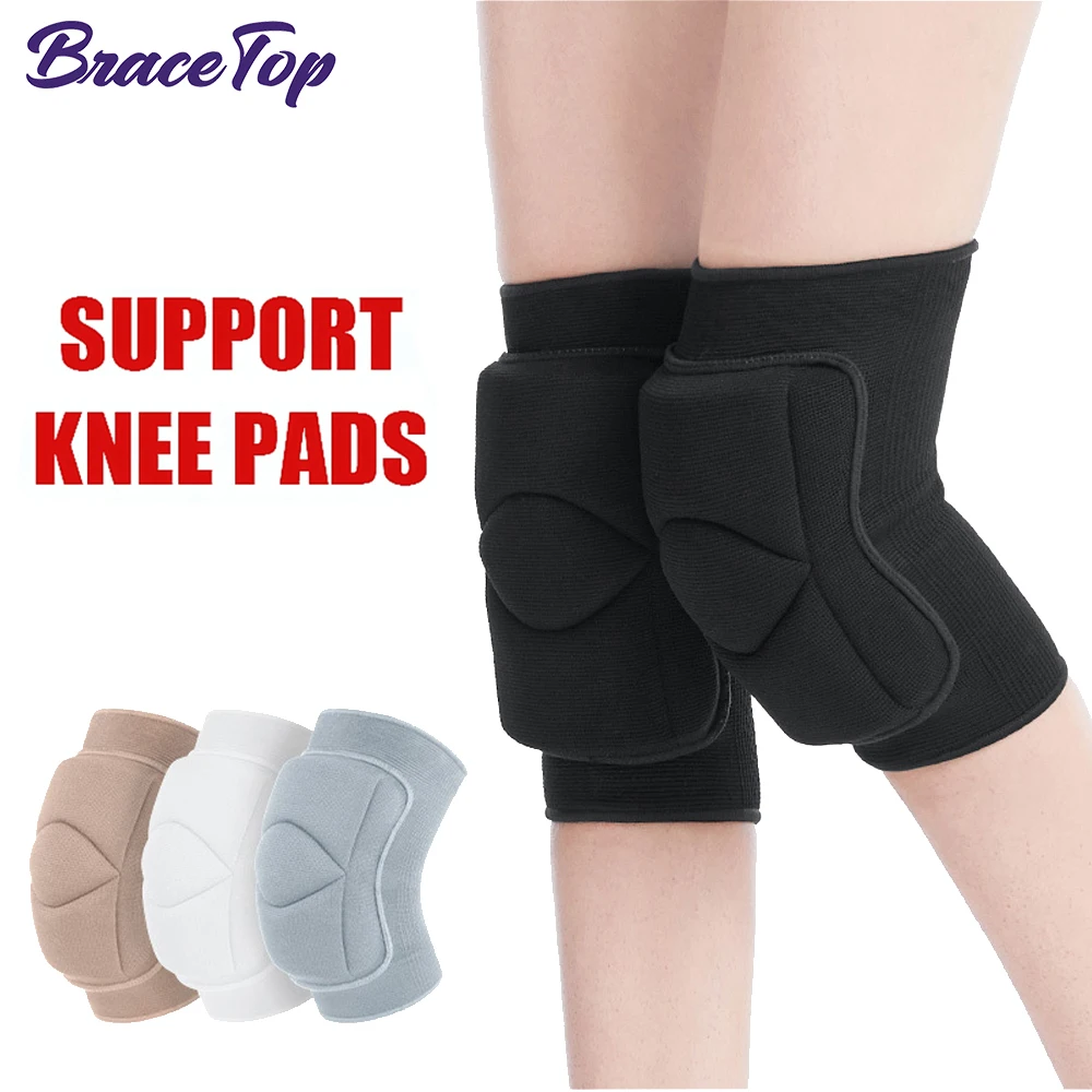 BraceTop Sports Non-Slip Knee Brace Soft Knee Pads Breathable Knee Sleeve for Dance Wrestling Gym Volleyball Basketball Running