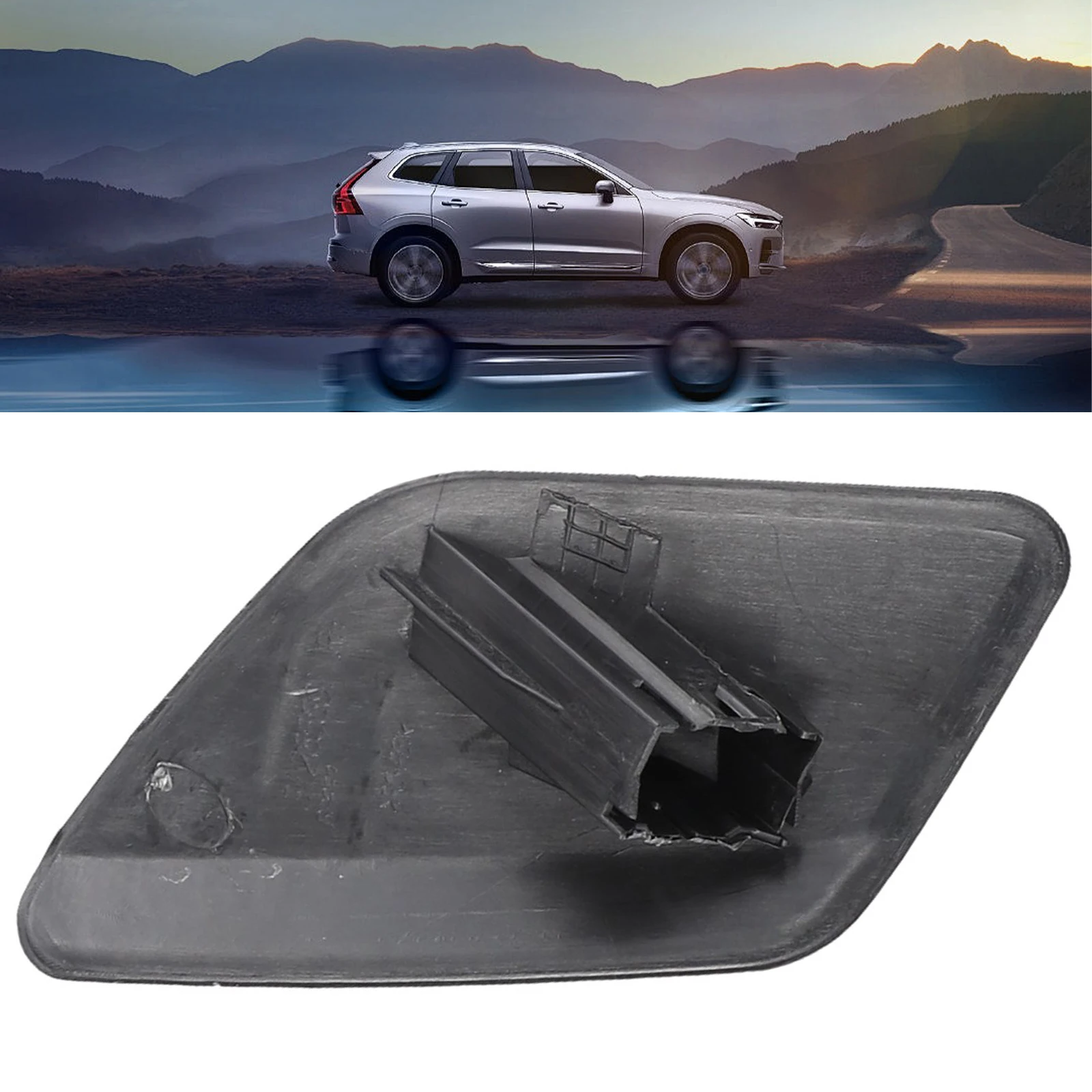 Washer Cap Water Spray Cover Aftermarket Black Replacement Item Front Headlight Washer Cap Cover For Volvo S60 2011 2013