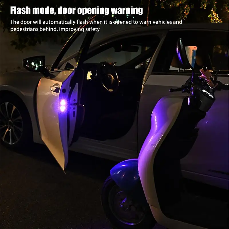 LED Car Door Lights Intelligent Sensing Adjustable Welcome Light Energy Saving Lights With High Brightness Rechargeable Courtesy