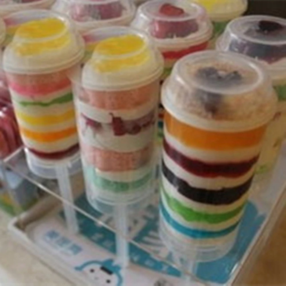 

10pcs Cake Push Containers Transparent Food Grade Plastic 19cm DIY Wedding Party Supplies Pastry Cupcake Decor Kitchen Bar Tools