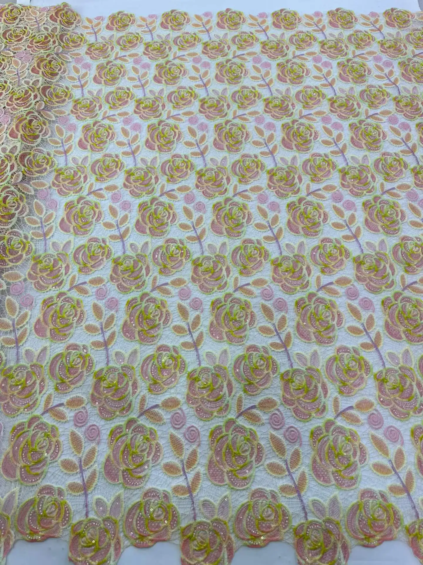 Latest Cord Guipure Lace Fabric Sequins African Lace Fabric 2026 High Quality Nigerian Water Soluble Material for Dress