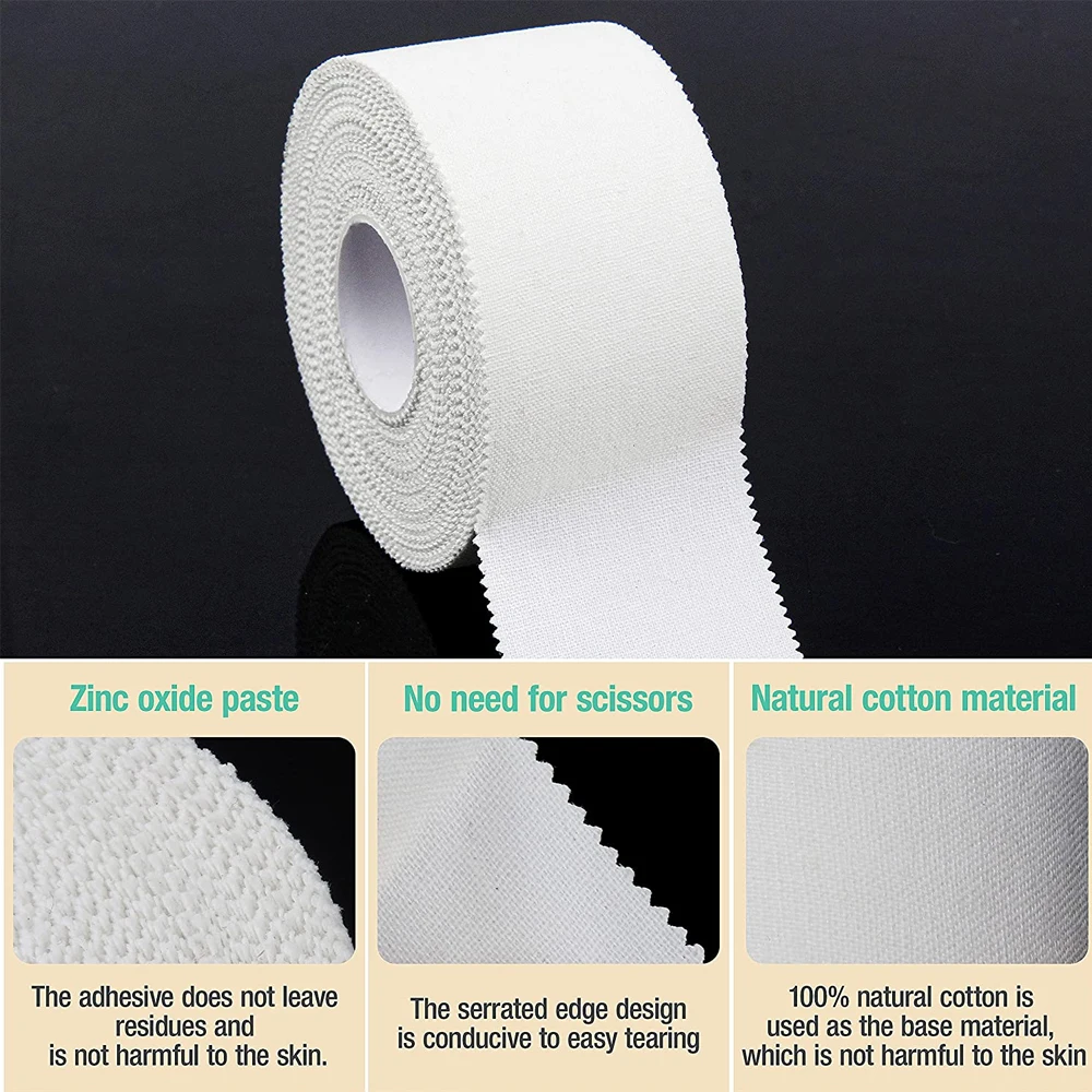 1 Roll White Bulk Athletic Tape - NO Sticky Residue Easy to Tear - Perfect for SportsTrainers,First Aid Injury Wrap,Ankles Wrist