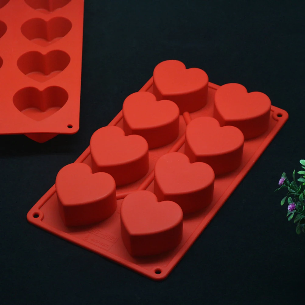

8 Cavity Heart Shaped Cake Mold Silicone DIY Molds for Dessert Baking Tray Valentine Birthday Party Gift Making Tools Oven