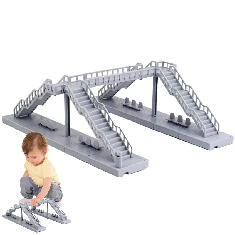 

Footbridge Building Model Kit Elevated Footbridge Tray Model Railway Footbridge Making Accessories Kit For Children Adults All