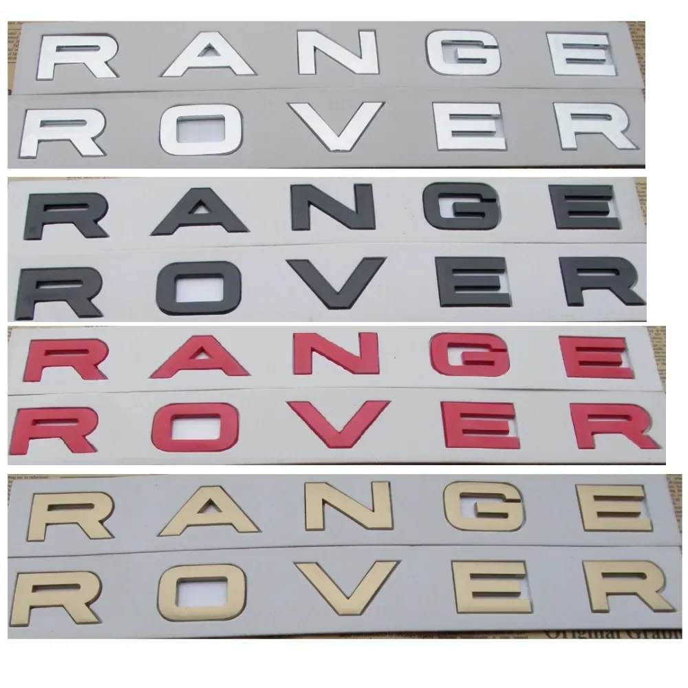 

Chrome Silver Matte Shiny Black Red Gold Number Letters Word " RANGE ROVER " Car Trunk Badges Front Emblems for RangeRover