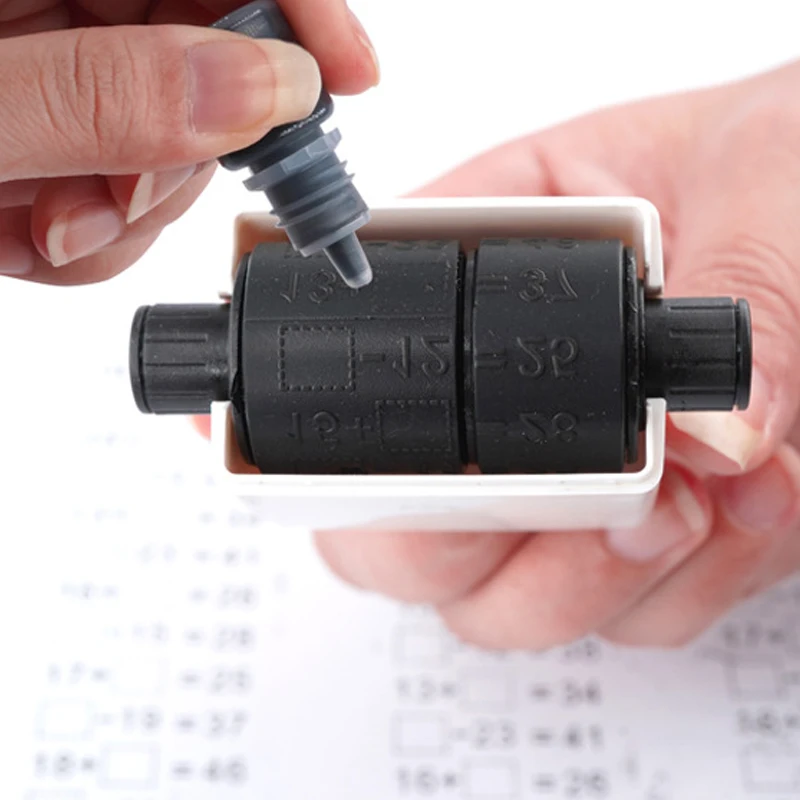Math Roller Ensino Stamp, Preencha o carimbo em branco, Design Digital reutilizável, dentro 100 Prática Matemática