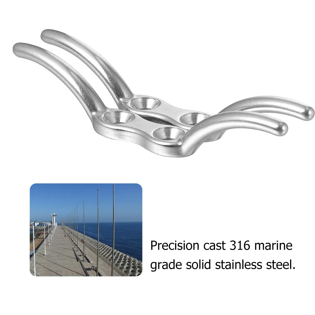 

2Pcs Stainless Steel Boat Cleats Dock Mount Rope Cleat Multipurpose Securing System Ideal for Watercraft Kayak Boating