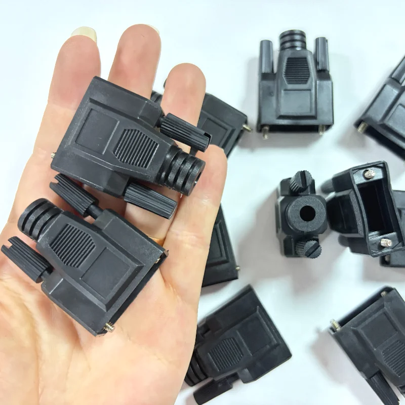 DB9 Connector Male Female Solder Type with Metal Shell RS232 RS485 RS422 Serial Port D-Sub 9Pin DIY PVC Cable Adapter Housing