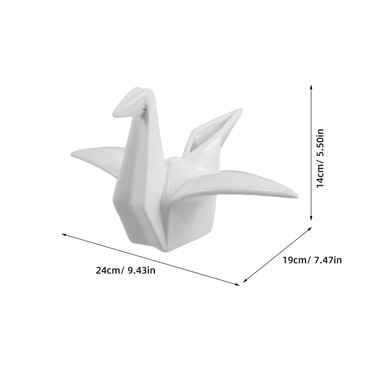Crane Ceramic Graceful Home Piece Delicate Sophisticated Design Office Desk Table Living Room Shelf Bookshelf