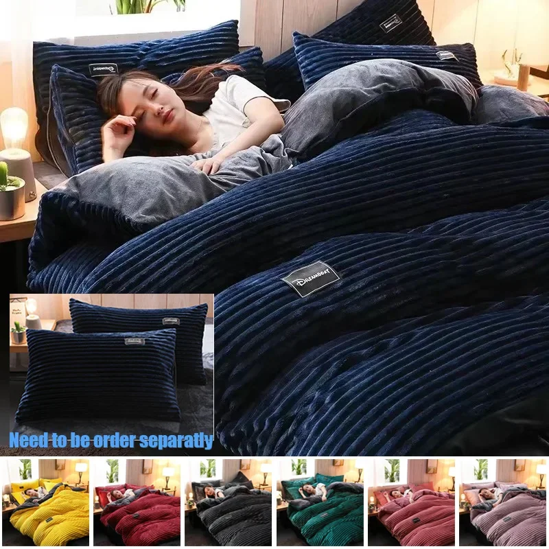 Velvet Duvet Cover for Bed 150/180/200/220 Winter Warmth Thick Bedding Set Quilt Cover Twin Queen King Duvet Cover 겨울용 따뜻한 이불 커버