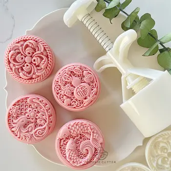 75克中式月餅模具 手壓式蛋糕模具 中秋節糕點模具 蛋糕裝飾烘焙工具 10 最佳銷售 月餅壓模 - №5