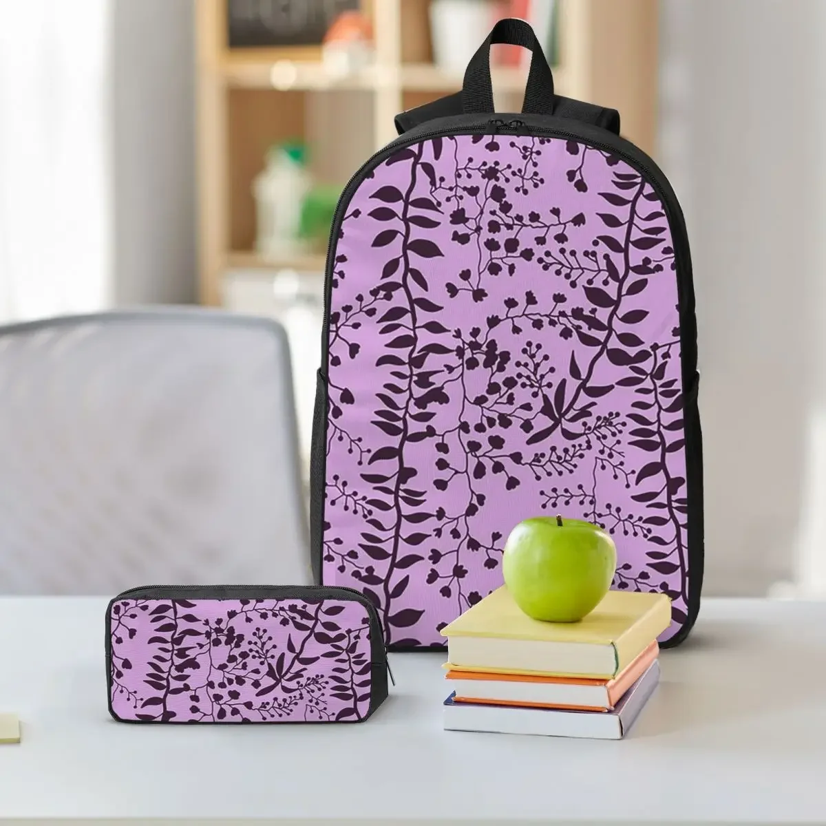 Bella Swan Lavender Freesia Backpack Boys Girls BookBag School Bag Shoulder Bags 3ps Insulated Lunch Bag Pencil Case
