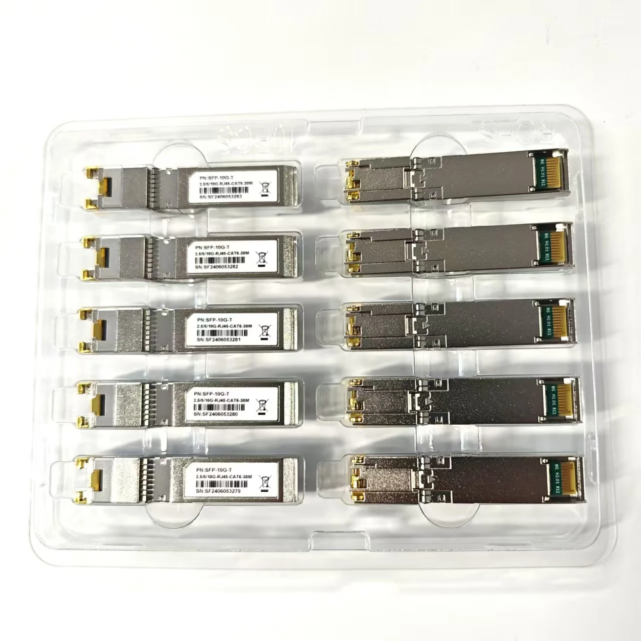 Приемопередатчик 10GBase-T SFP+-RJ-45, медный модуль Ethernet CAT6a 2,5G 5Gbe SFP+, до 30 метров, для Cisco SFP-10G-T, Mikrotik