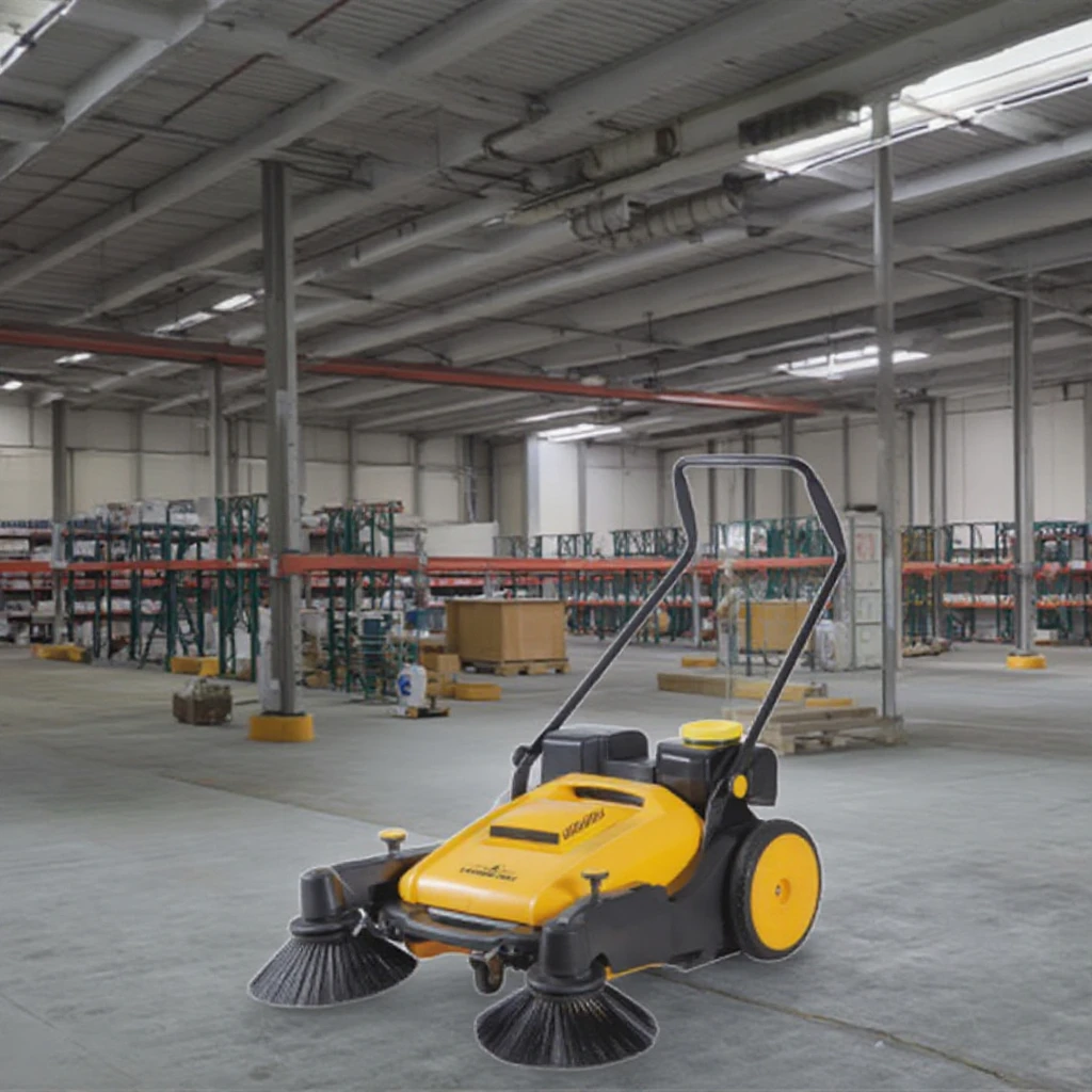 Nova vassoura elétrica de 48v, máquina industrial de limpeza de calçada e piso de estrada com componentes de escova fortes