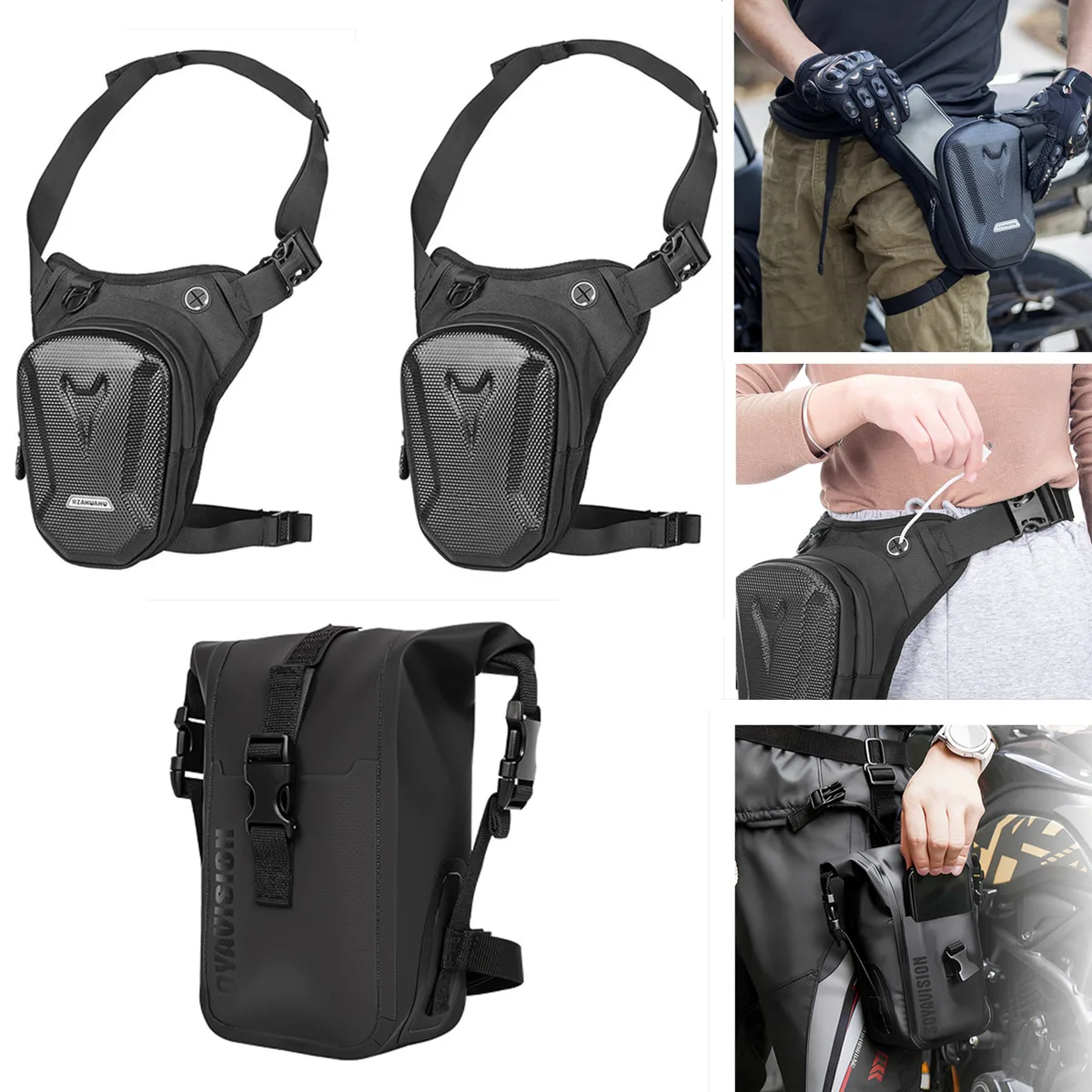 Waterproof Drop Leg Bag Thigh Hip Bum Belt Leg Waist Bags Travel Tour Riding Motorcycle Fanny Pack Men Women Tactical Travel Bag