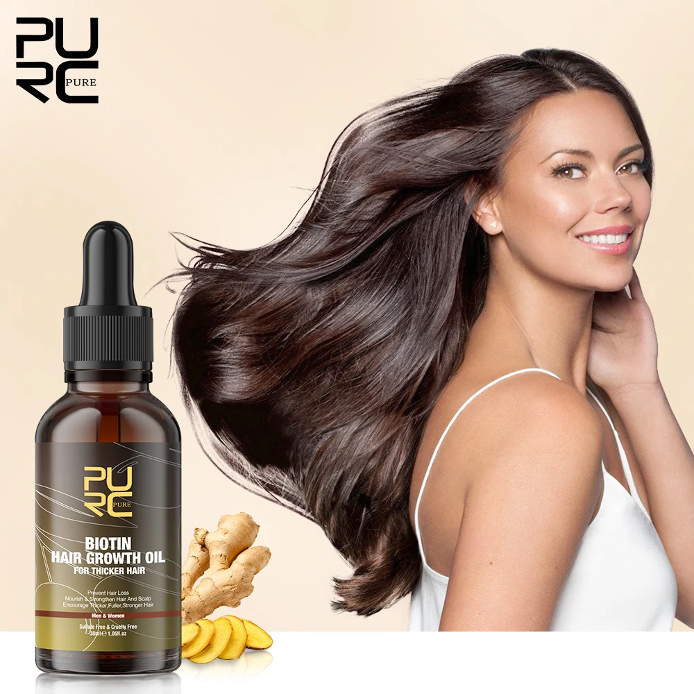 

PURC Hair Growth Products Biotin Hair Oil Fast Regrowth Anti-Hair Loss Serum Thickener Scalp Treatment for Men Women Hair Care