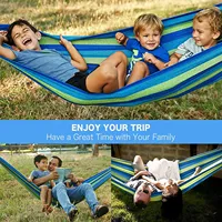 Portable Double Hammock With Rope Hook Strap Carrying Bag Hanging Camping Bed For Patio Backyard Camping Outdoor Indoor Porch