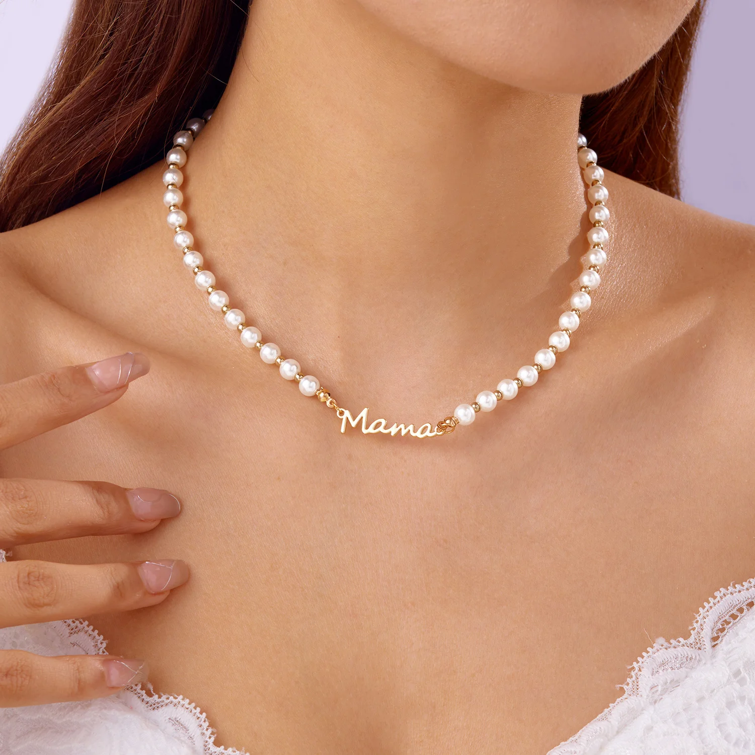 Letter Mama Pendant Necklace for Mom - Fashion Clavicle Chain