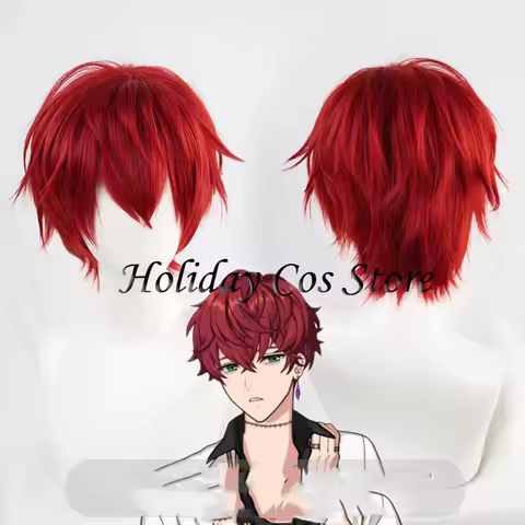 Anime Mithra Cosplay Halloween Party Wig Short Red Wigs Heat Resistant Synthetic Hair For Women Men
