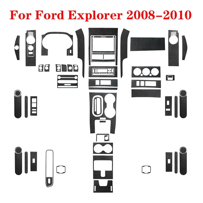Pegatinas Negras de Fibra de Carbono para Ford Explorer Sport Trac Mercury Mountaineer 2008-2010, Accesorios Decorativos para el Interior del Automóvil
