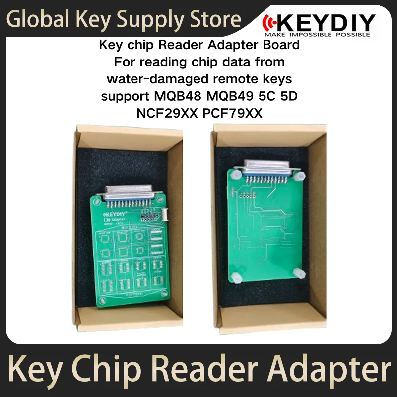 

KeyDiy Key chip Reader Adapter support MQB48 MQB49 5C 5D NCF29XX PCF79XX read chip data from water-damaged remote keys For KD X4