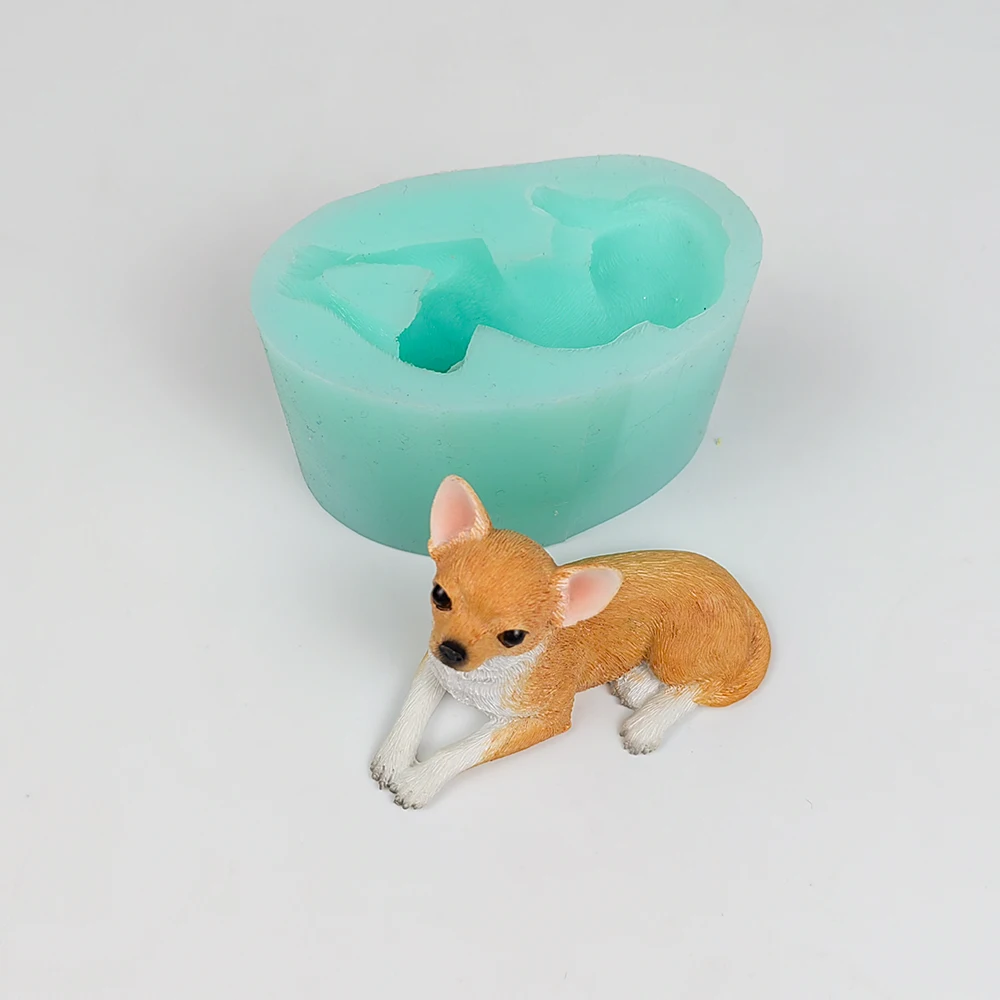 PRZY Cute Dog Silicone Mould 3D Puppy Soap Candle Chocolate Clay Resin Mold Handmade Crafting DW0381