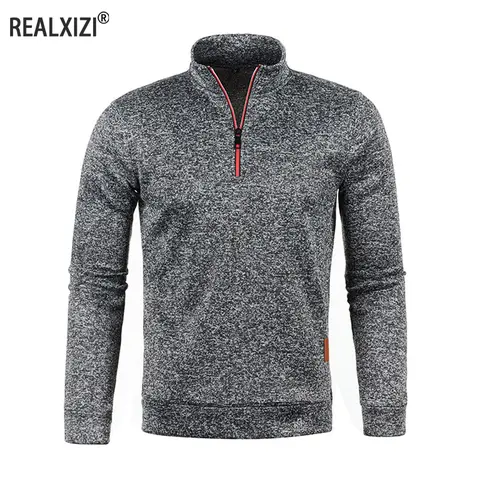 Men's Sweatshirts Half Zipper Pullover Male Long Sleeve Flleece Sweater Standcollar Snowflakes Hoodies Men Clothes