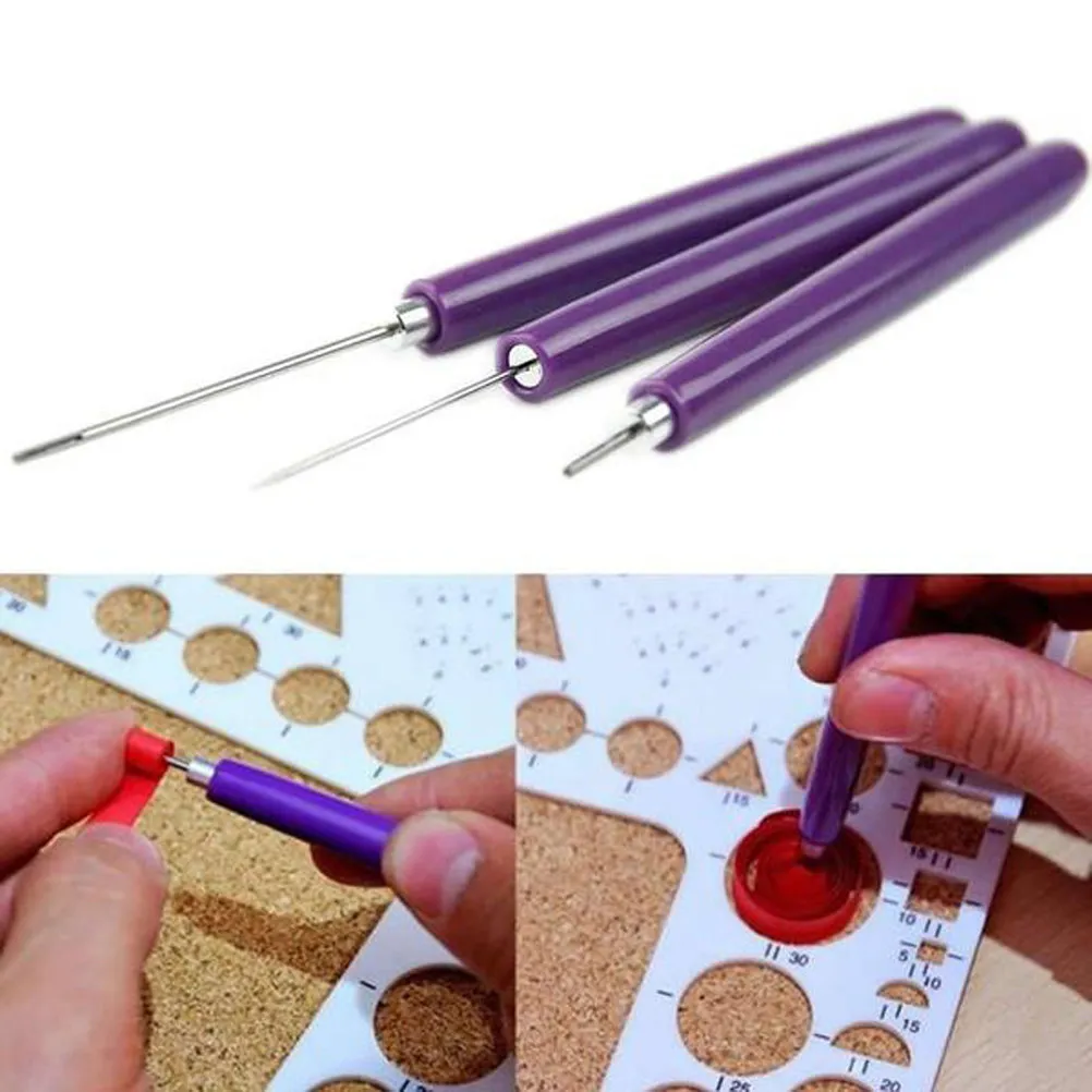 5Pcs Quilling Paper Pens DIY Nail Indentation Tool Stainless Steel Handcrafted Yan Paper Tools Wooden Holder