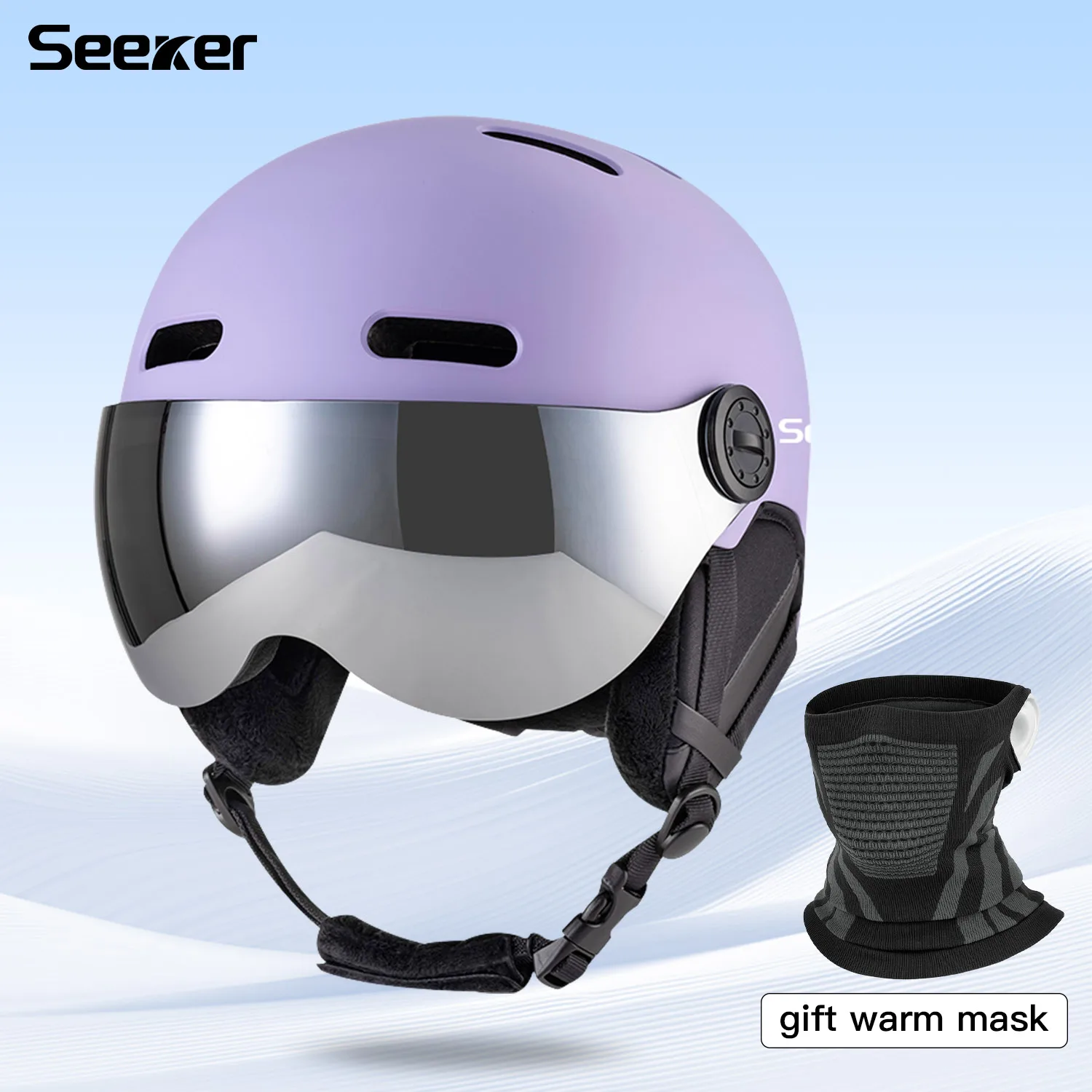 خوذة تزلج جديدة من SEEKER للرجال والنساء، خفيفة الوزن ومريحة وقابلة للتنفس، معدات تزلج آمنة خارجية #1