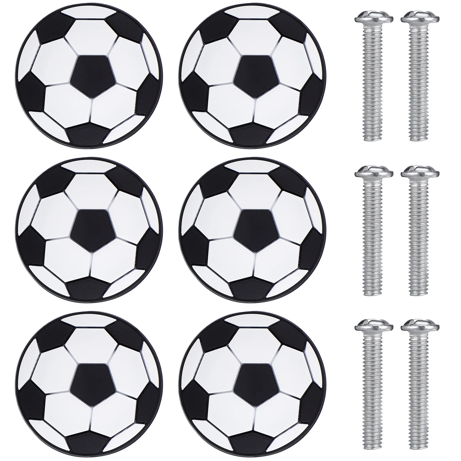 6 Pcs Basketball Drawer Handle Door Knobs for Kids Anti-Collision Creative Handles Baseball Black Closet Pull Baby