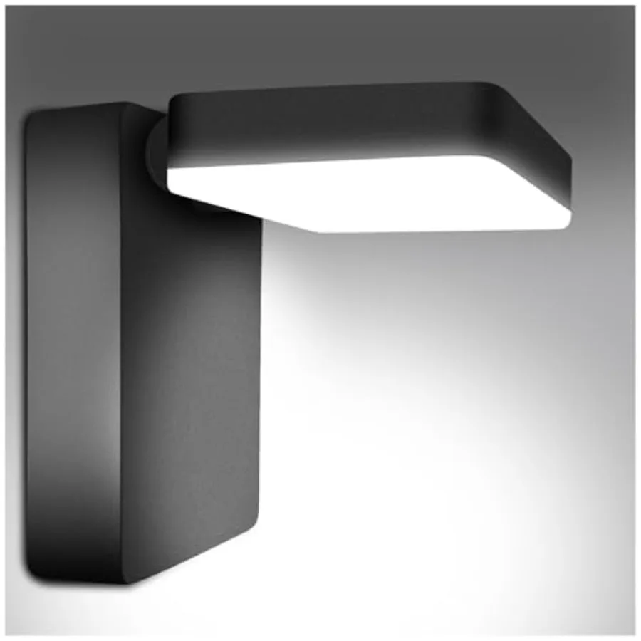 60W LED Outdoor Wall Light Switch Control 350° Horizontal/180° Vertical LED Exterior Wall Lights Modern Neighbor Friendly Adjus