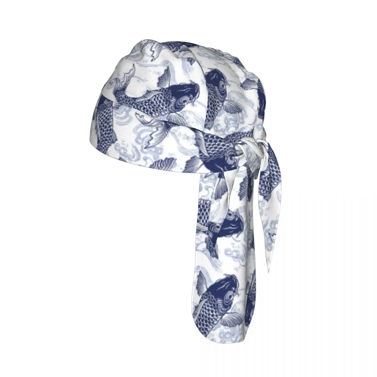 

Blue Fish Carp Koi Wave Pattern Sport Running Hiking Sunscreen Hood Headwear Cycling Cap Quick Dry Pirate Hat