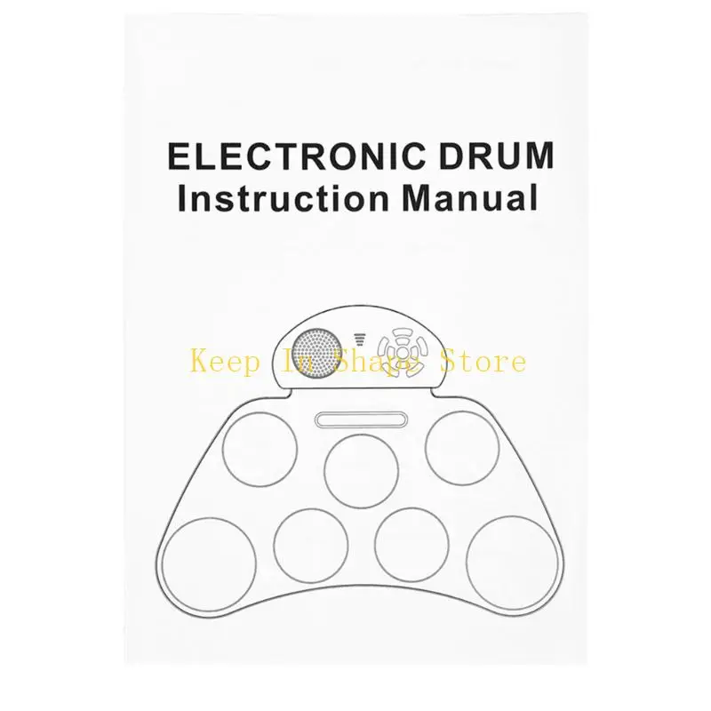 U1JC Electronic Drum Pad Set with 4 Drum Pads, 3 Cymbal Pads, Build-In Speaker and Double Foot Pedals, Compact Rolls up