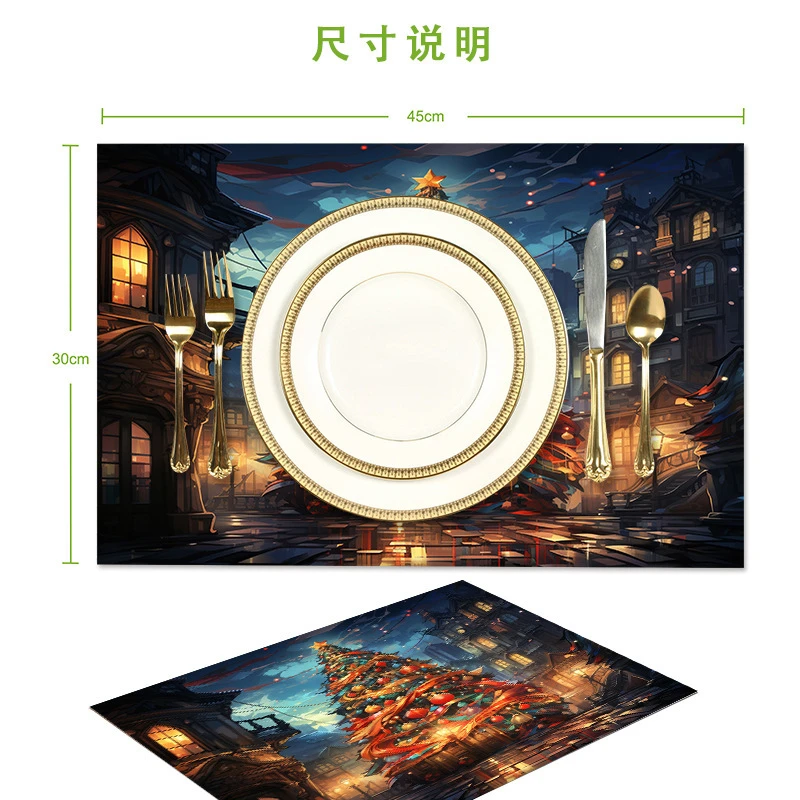 VIKAMA Size & Lines Placemat, Washable Heat Resistant Placemat for Dining Table Kitchen