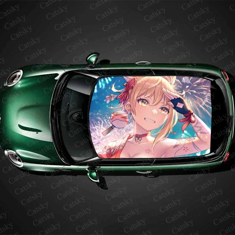 

Yoimiya (Genshin Impact) Car Roof Sticker Decoration Film Car Decal Hood Vinyl Sticker Graphic Wrap Car Protect Accessories Gift