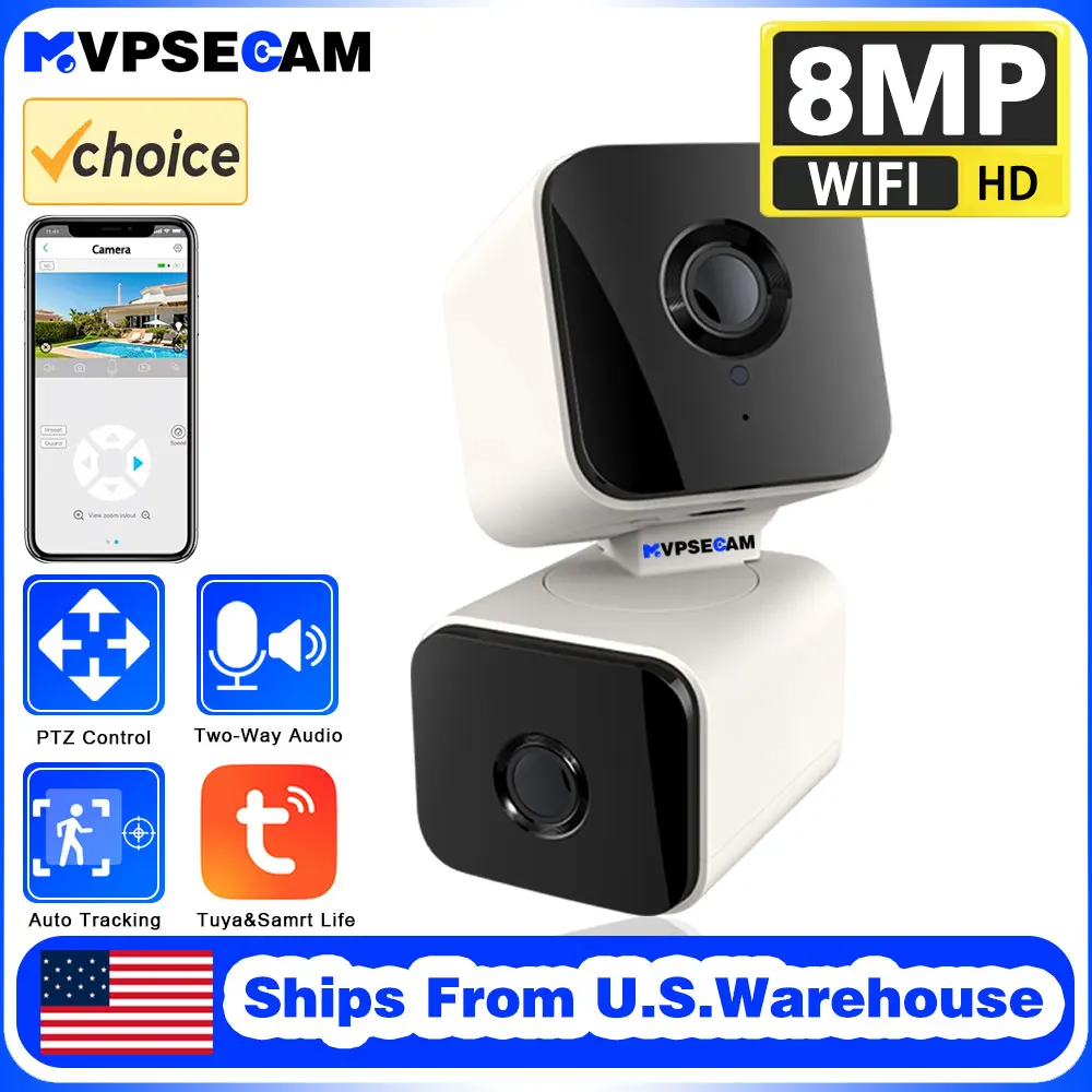 8MP 4K WiFi Security Surveillance IP Camera Home AI Track Indoor Bidirectional Audio TUYA Smart Life Home Camera PTZ IP Camera