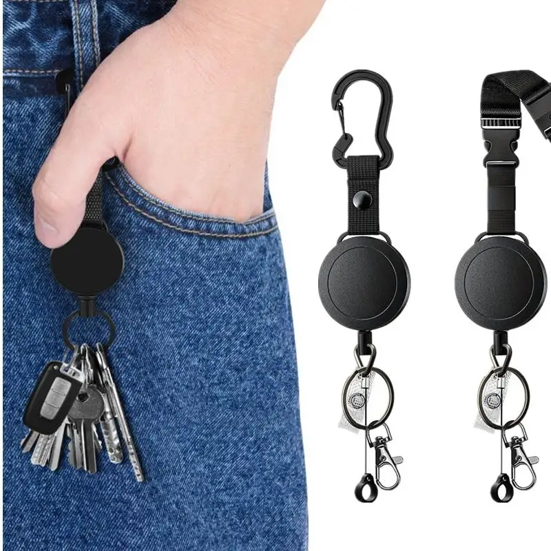 Badge Reel ABS Plastic Name Tag Holder Belt Keychain Retractable ID Lanyard For Security Personnel Hospital Student ID