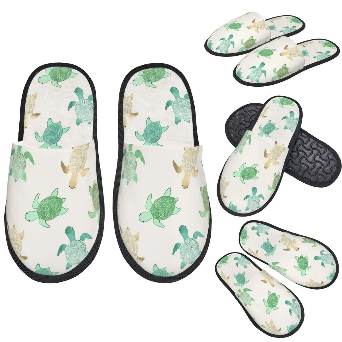 

Тапочки с позолоченными нефритами и мятыми черепахами на заказ, теплые мягкие женские домашние тапочки из пены с эффектом памяти, домашняя уютная обувь