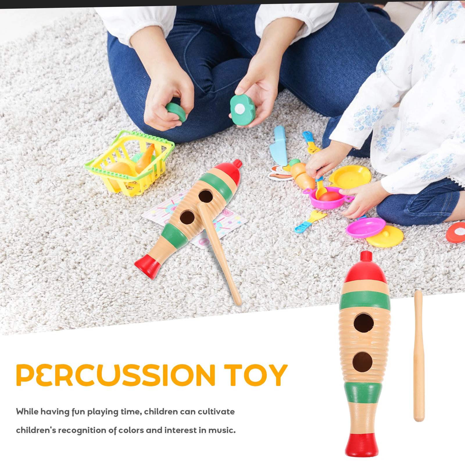 

Wooden Frog Croaker Instrument Percussion Musical Toy Child Kids Instruments Toys Fish Guiro for